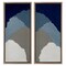 Stupell Industries Textured Blue Abstract Mountains 2 pc Framed Floater Canvas Wall Art Set Design by Ben Schneider